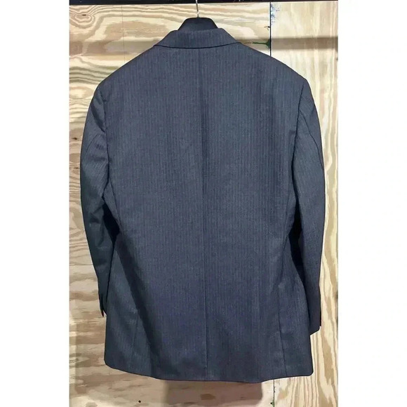 Brooks Brothers 346 Mens Dark Gray Pinstripe Wool Suit Jacket Sport Coat 46R - Picture 2 of 16